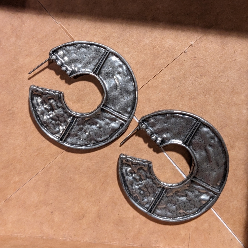 Vintage Sterling Silver Hoop Earrings